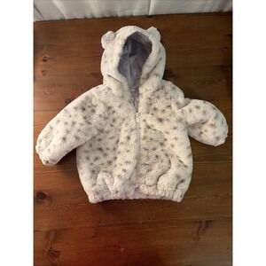 BABY GAP Girls Snow Leopard 0-6 Months Zipper Jacket